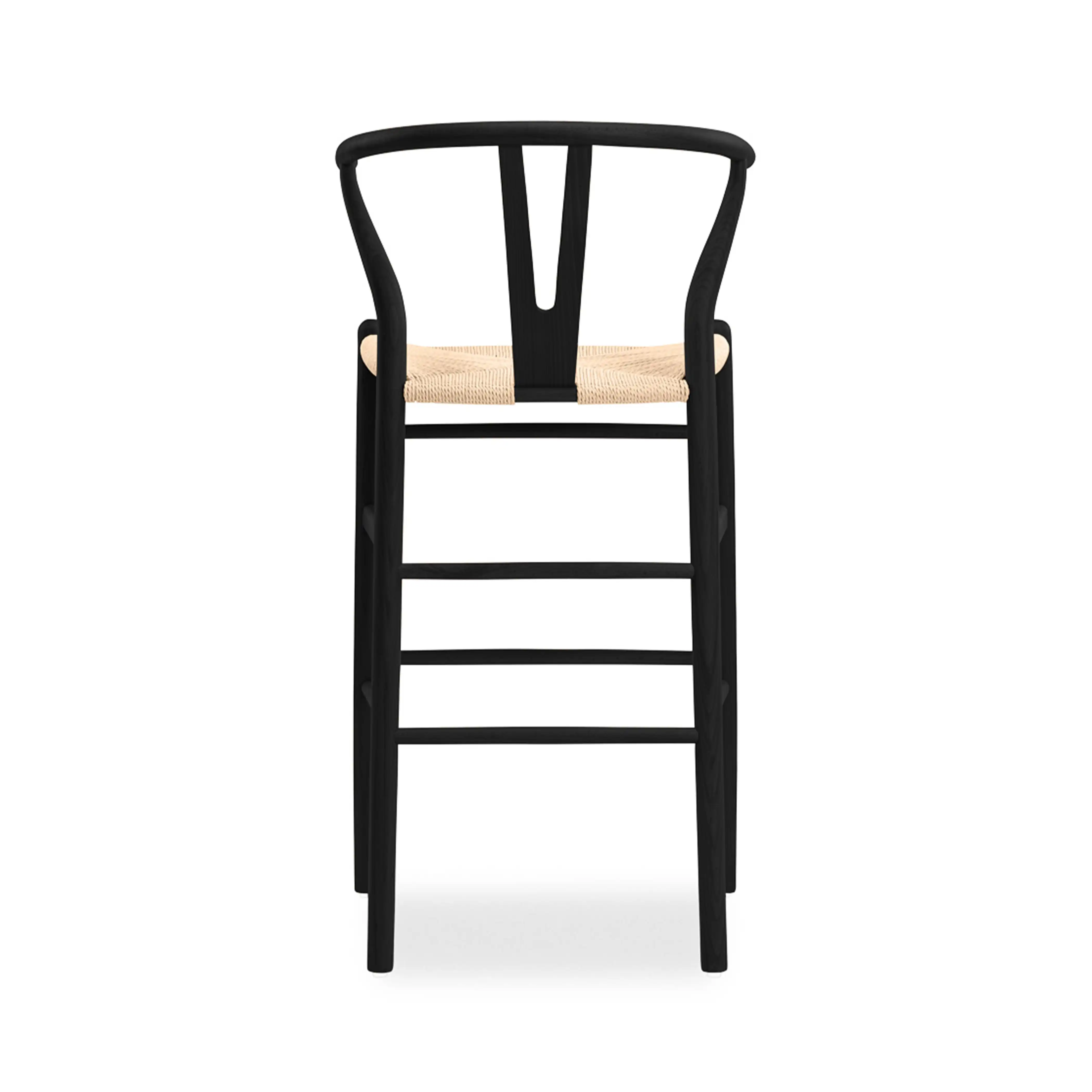 Wish Wooden Bar Stool | Natural Weave & Black - Image 5