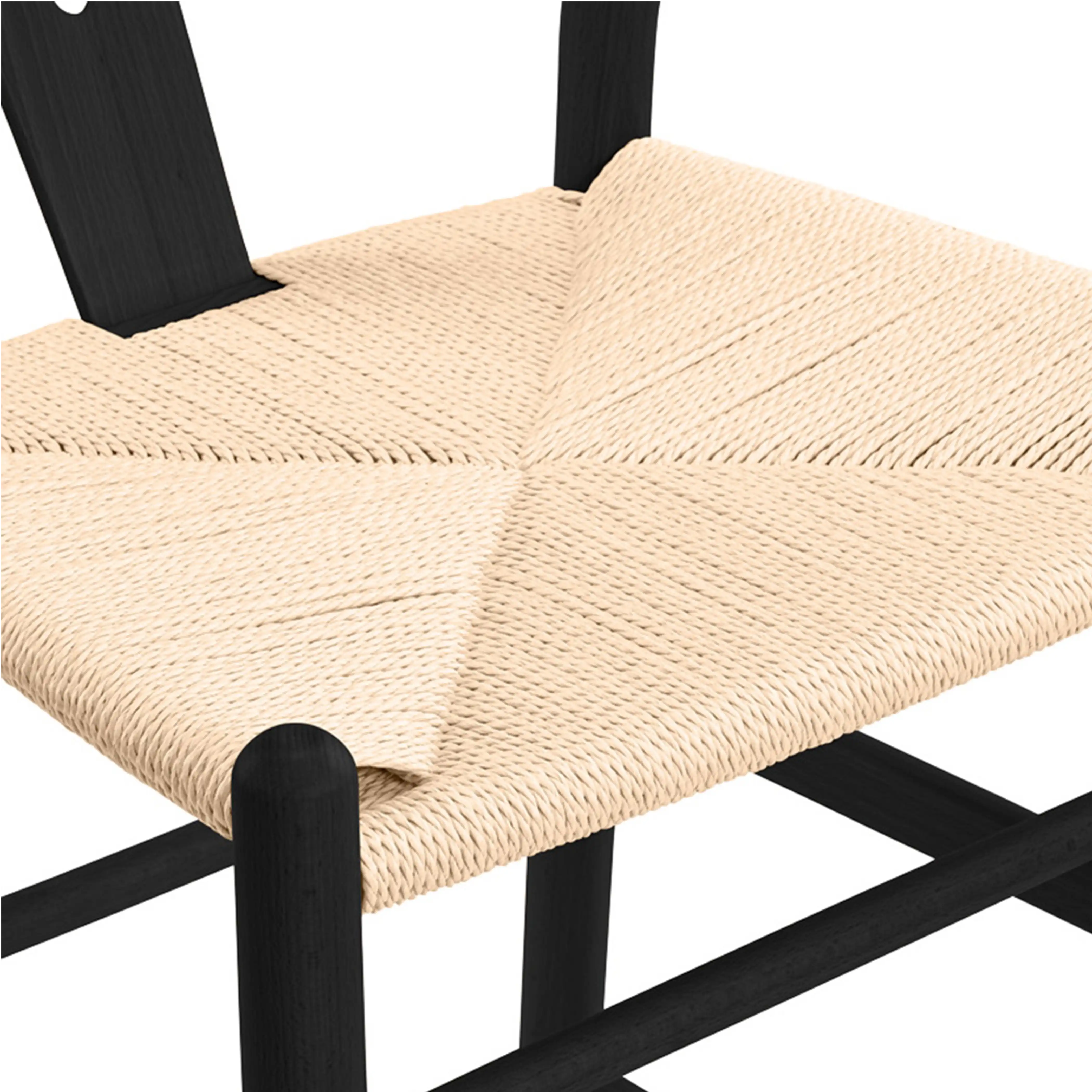Wish Wooden Bar Stool | Natural Weave & Black - Image 6