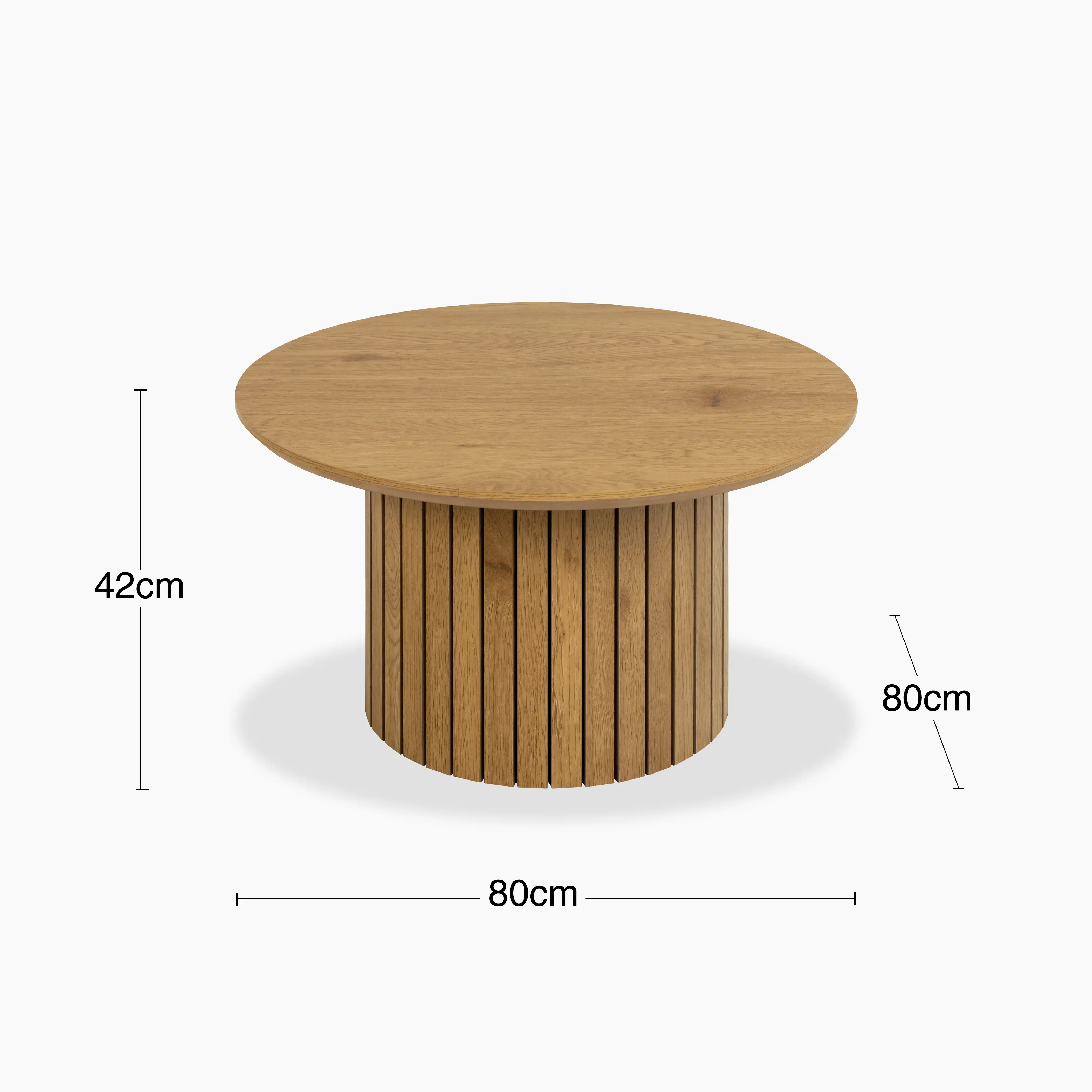 Yale Round Wooden Coffee Table | Oak - Image 3