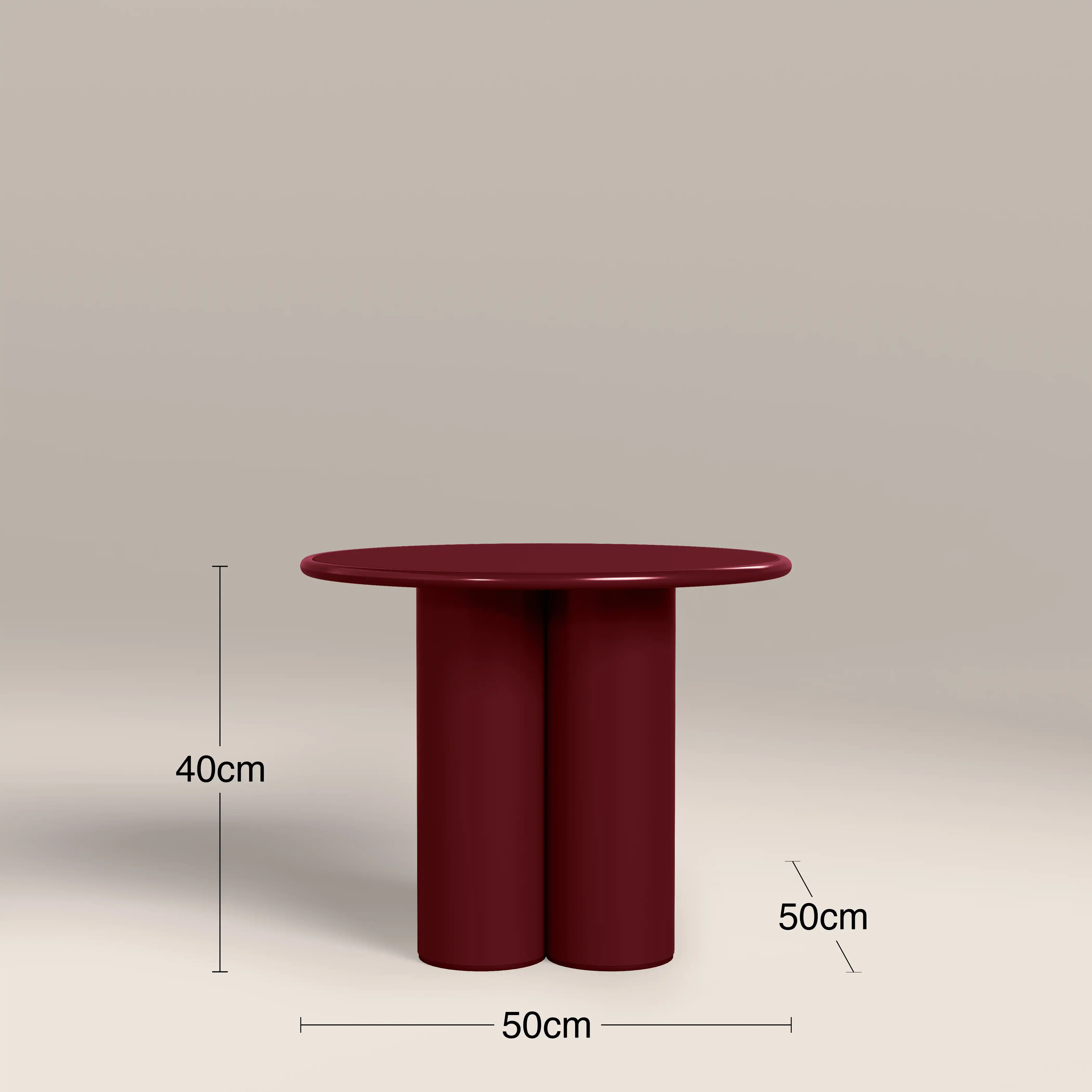 Zoey Round Side Table | Wine Red - Image 7